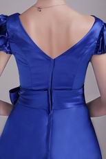 A-line Skirt Discount Short Taffeta Prom Dress In Royal Blue