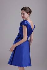 A-line Skirt Discount Short Taffeta Prom Dress In Royal Blue