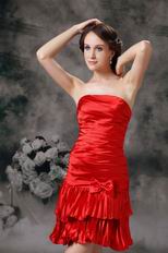 Strapless Scarlet Mini-length Prom Dress For Girls Wear