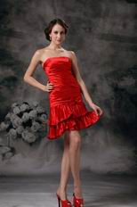 Strapless Scarlet Mini-length Prom Dress For Girls Wear