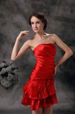 Strapless Scarlet Mini-length Prom Dress For Girls Wear