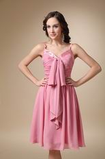 Spaghetti StrapsDark Pink Knee-length Short Prom Dress Wholesale