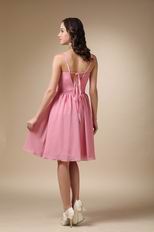 Spaghetti StrapsDark Pink Knee-length Short Prom Dress Wholesale