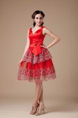 V Neck Corset Back Sequined Red Short Prom Dress In Texas