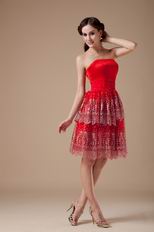 New Style Sequined Red Short Dress For 2014 Spring Prom Party