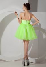 Bright Lawn Green Short Prom Dress With Sequined Leaves