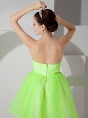 Bright Lawn Green Short Prom Dress With Sequined Leaves