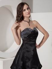 Discount Beaded Cascade A-line Black Skirt Short La Prom Dress