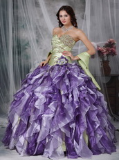 Colorful Ball Gown Ruffles Cascade Lovely Quinceanea Dress Luxury