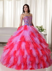 Multi-color Lilac And Hot Pink Quinceanera Puffy Big Skirt Luxury