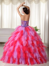 Multi-color Lilac And Hot Pink Quinceanera Puffy Big Skirt Luxury