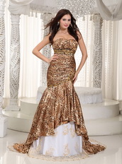 Mermaid Prom Dress Design With Leopard Printed Fabric Luxury