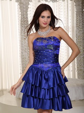 Column Royal Blue Prom Dress With Pretty Printed Flowers Luxury