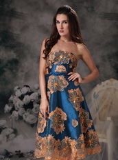 Colorful A-line Strapless Printing Prom Dress Luxury