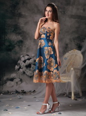 Colorful A-line Strapless Printing Prom Dress Luxury