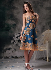 Colorful A-line Strapless Printing Prom Dress Luxury