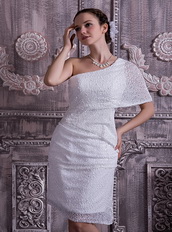 Customize Column One Shoulder Knee-length Short Prom Dress Sale Luxury