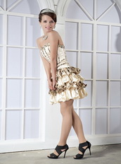 Sweetheart Mini-length Leopard Printed Fabric Short Prom Dress Cocktail Luxury
