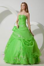 Lemon Green Quality La Quinceanera Dresses By Designer
