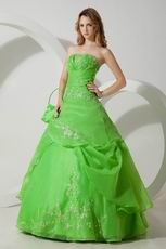 Lemon Green Quality La Quinceanera Dresses By Designer