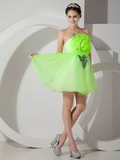 Beautiful Lawn Green Sweet 16 Dress With Sequined Leaf