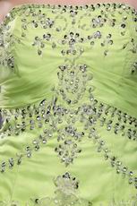 Cheap Spring Green Quinceanera Ruffled Floor Length Dress
