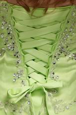 Cheap Spring Green Quinceanera Ruffled Floor Length Dress