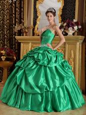 Spring Green Floor Length Ball Dress For Quinceanera Wear