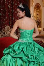 Strapless Spring Green Turquoise Quinceanera Party Gown