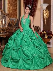 Halter Top Wholesale Cyan Blue Best Quinceanera Dress