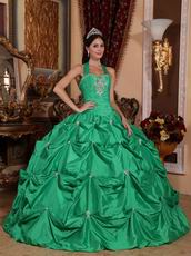 Halter Top Wholesale Cyan Blue Best Quinceanera Dress