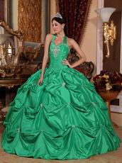 Halter Top Wholesale Cyan Blue Best Quinceanera Dress