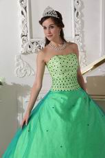 Apple Green Sweetheart Dress Spring Quinceanera Tulle Dresses