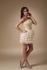 Ruffled Layers Skirt With Champagne Lace Sweet 16 Dress