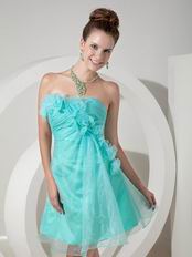 Pale Turquoise Organza Sweet 16 Dress Under 100 Pounds