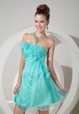 Pale Turquoise Organza Sweet 16 Dress Under 100 Pounds