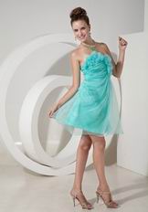 Pale Turquoise Organza Sweet 16 Dress Under 100 Pounds