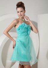 Pale Turquoise Organza Sweet 16 Dress Under 100 Pounds