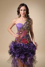 Top Designer Cascade Peacock Plume 2014 Sweet 16 Dress