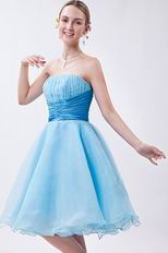 Lovely Strapless Light Blue Sweet 16 Prom Dresses Low Price