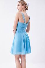 Cute Sky Blue Chiffon Dress To Wear For Sweet 16 Party