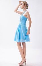 Cute Sky Blue Chiffon Dress To Wear For Sweet 16 Party