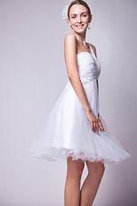 Cute One Shoulder Knee Length White Tulle Sweet 16 Dress