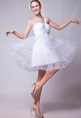 Cute One Shoulder Knee Length White Tulle Sweet 16 Dress