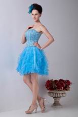 Azure Blue Mini Skirt Unique Dress For Sweet 16 Party