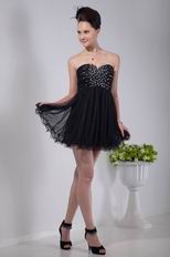 Noble Sweetheart Black Net Sweet 16 Dresses With Beading