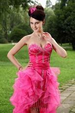 Cheap Drapped Skirt Hot Pink Summer Sweet 16 Dress