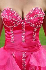 Cheap Drapped Skirt Hot Pink Summer Sweet 16 Dress