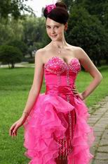 Cheap Drapped Skirt Hot Pink Summer Sweet 16 Dress