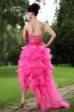 Cheap Drapped Skirt Hot Pink Summer Sweet 16 Dress